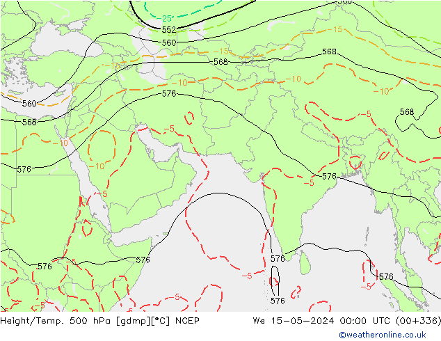 Height/Temp. 500 hPa NCEP We 15.05.2024 00 UTC