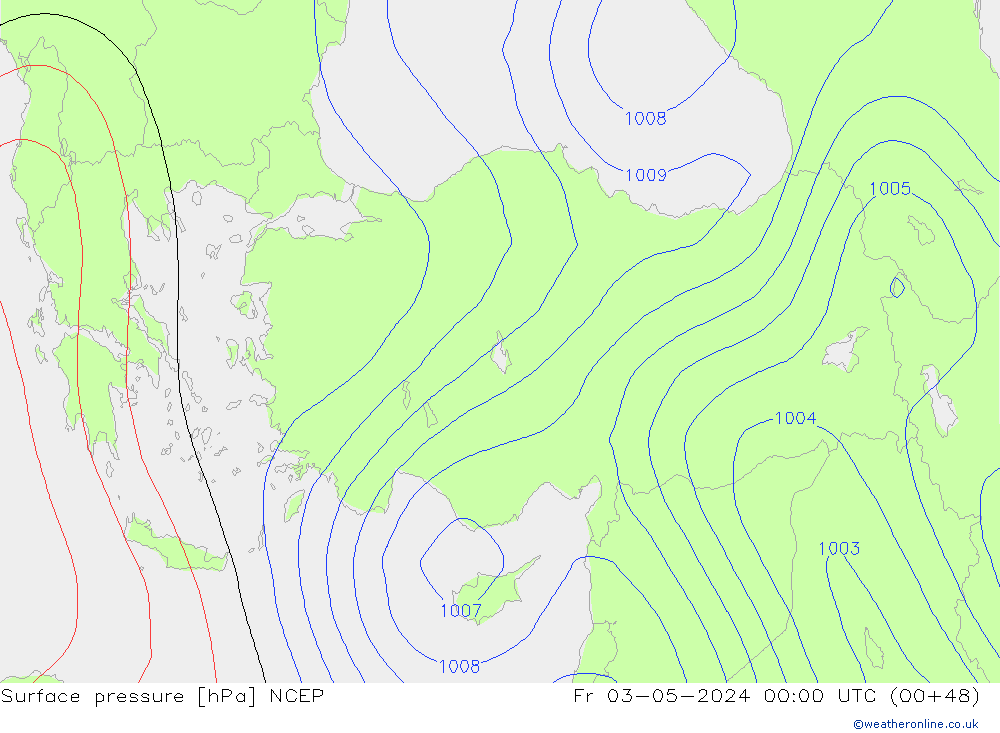 Yer basıncı NCEP Cu 03.05.2024 00 UTC