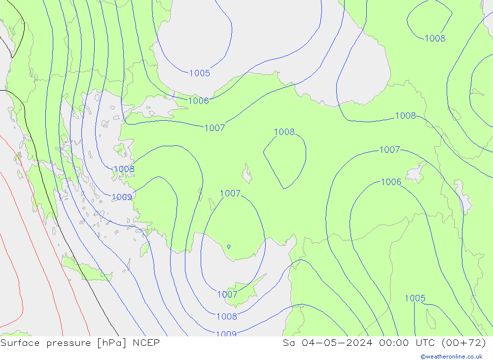 pressão do solo NCEP Sáb 04.05.2024 00 UTC