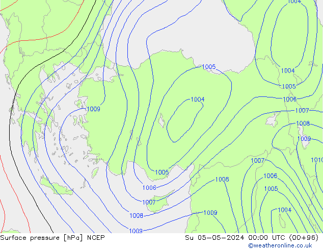 pression de l'air NCEP dim 05.05.2024 00 UTC