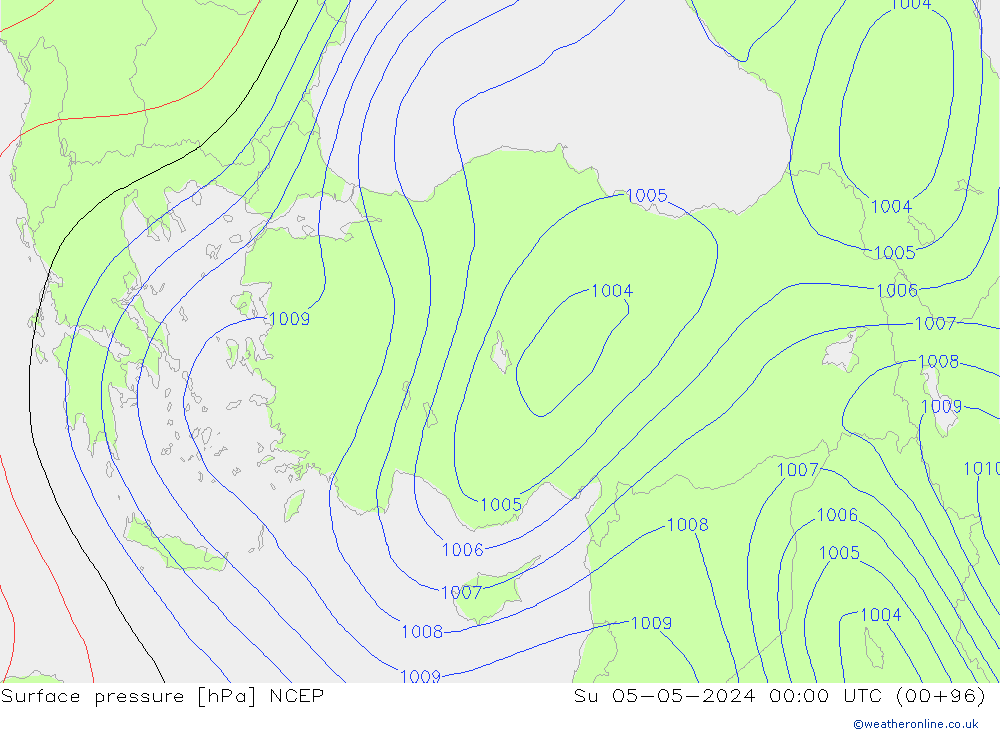 pressão do solo NCEP Dom 05.05.2024 00 UTC