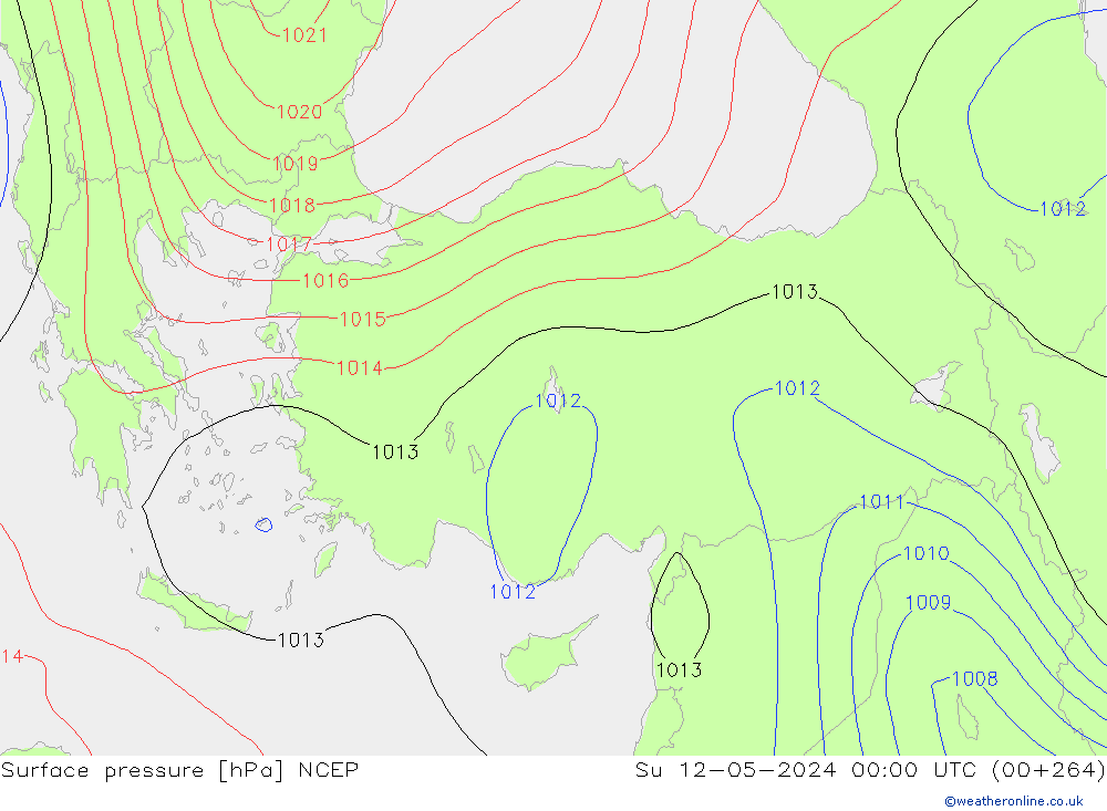 Yer basıncı NCEP Paz 12.05.2024 00 UTC