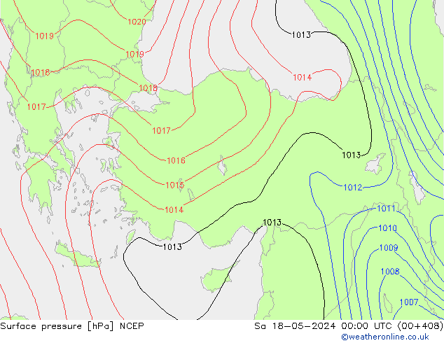 Luchtdruk (Grond) NCEP za 18.05.2024 00 UTC