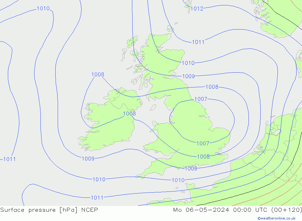 Pressione al suolo NCEP lun 06.05.2024 00 UTC