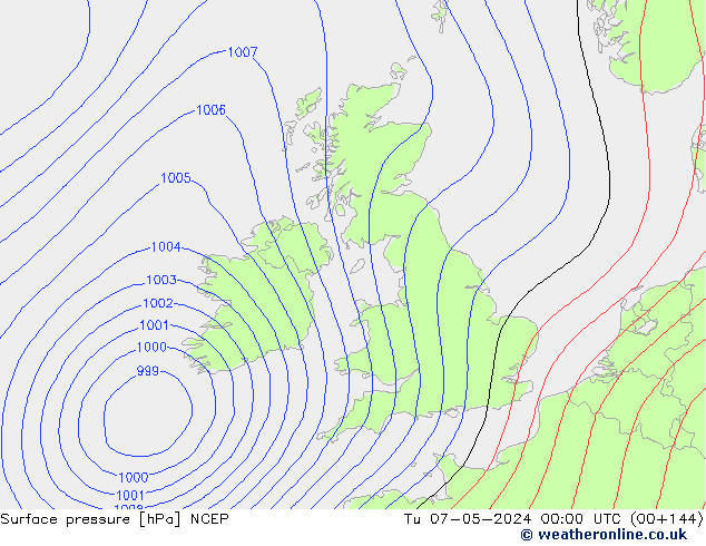 Bodendruck NCEP Di 07.05.2024 00 UTC