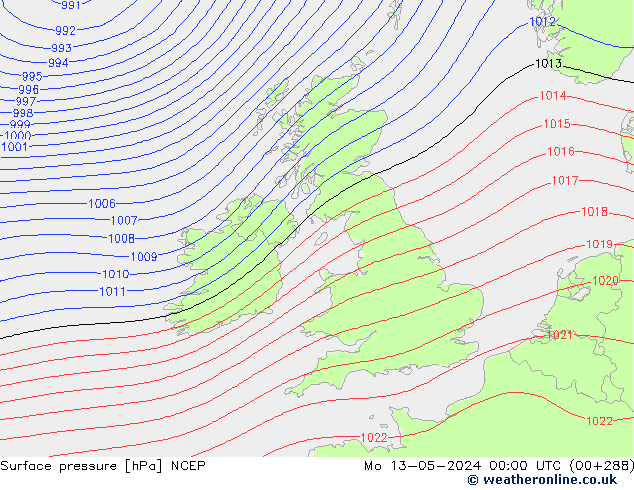 Yer basıncı NCEP Pzt 13.05.2024 00 UTC