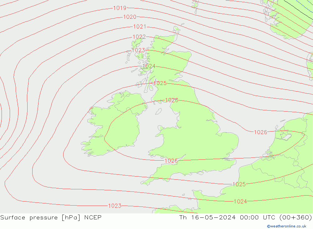 ciśnienie NCEP czw. 16.05.2024 00 UTC