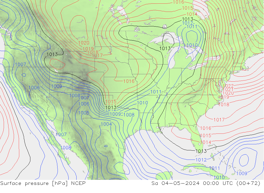 Luchtdruk (Grond) NCEP za 04.05.2024 00 UTC