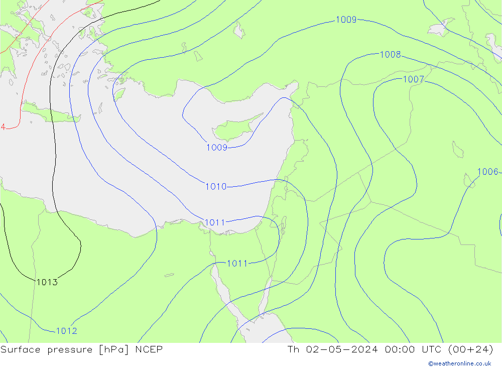 pressão do solo NCEP Qui 02.05.2024 00 UTC