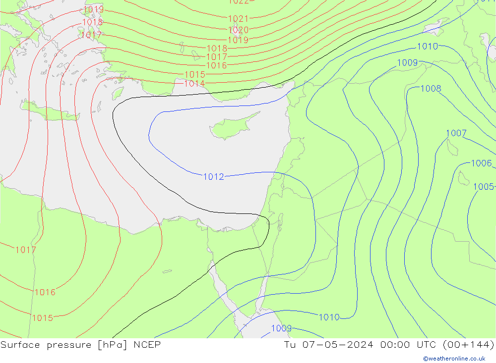 Surface pressure NCEP Tu 07.05.2024 00 UTC