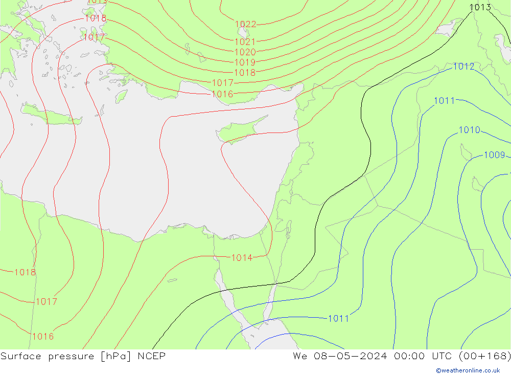 Surface pressure NCEP We 08.05.2024 00 UTC