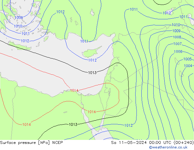 Surface pressure NCEP Sa 11.05.2024 00 UTC