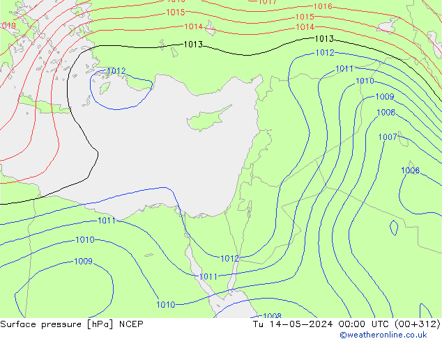Surface pressure NCEP Tu 14.05.2024 00 UTC