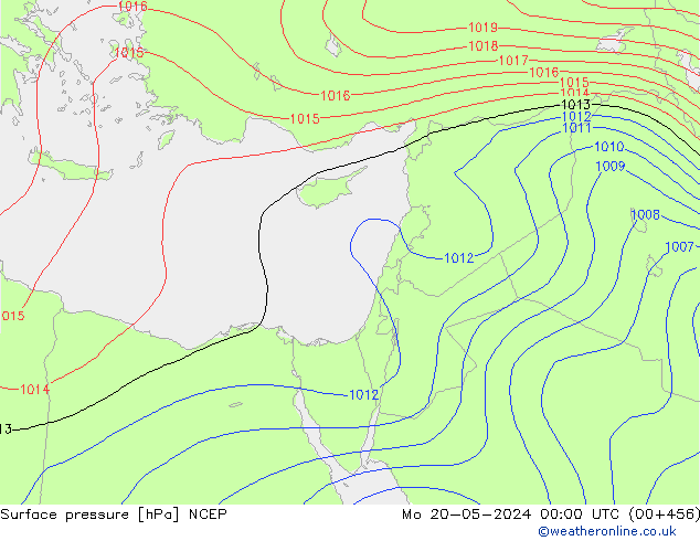 Surface pressure NCEP Mo 20.05.2024 00 UTC