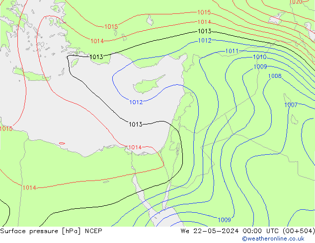 pression de l'air NCEP mer 22.05.2024 00 UTC