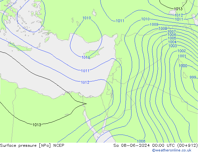Surface pressure NCEP Sa 08.06.2024 00 UTC