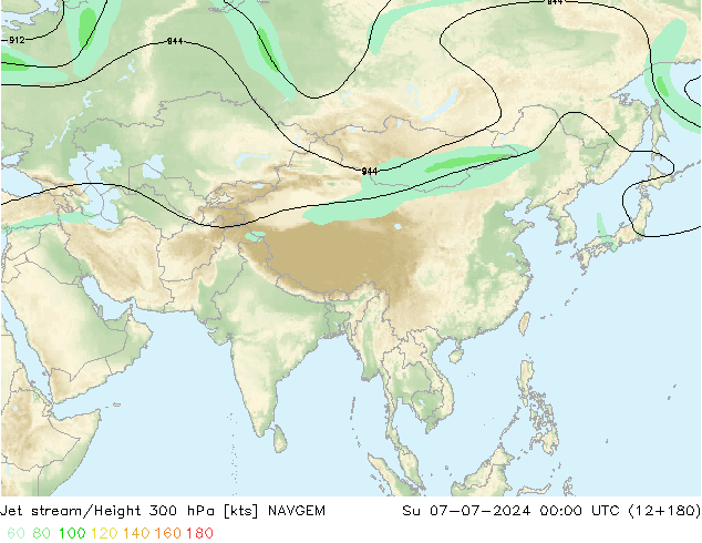 Straalstroom NAVGEM zo 07.07.2024 00 UTC