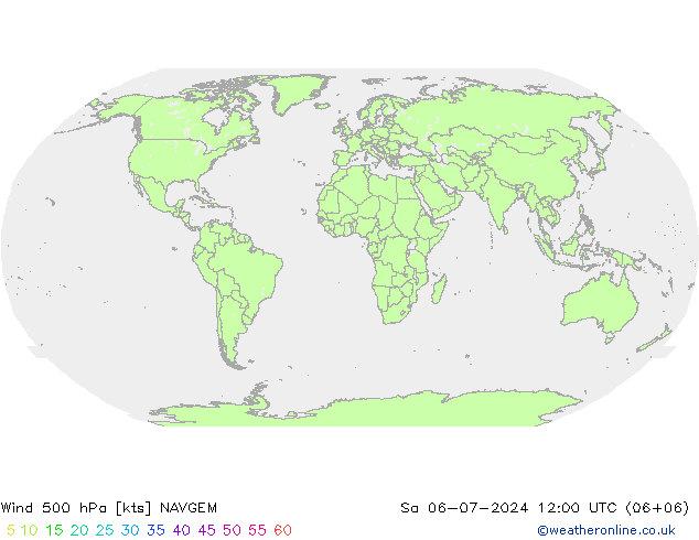 风 500 hPa NAVGEM 星期六 06.07.2024 12 UTC