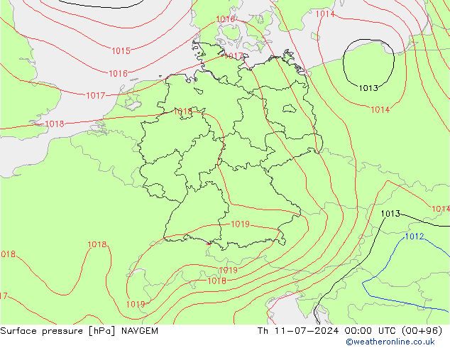 地面气压 NAVGEM 星期四 11.07.2024 00 UTC
