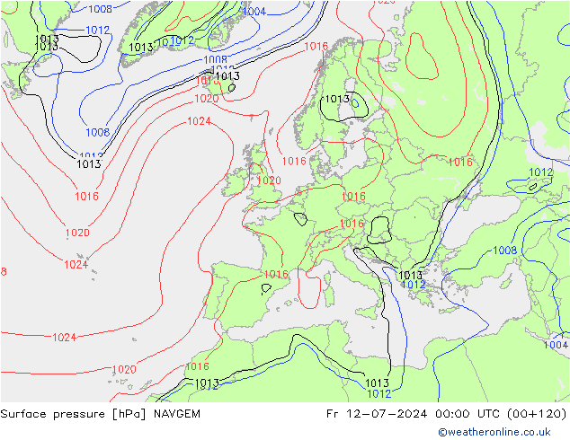 地面气压 NAVGEM 星期五 12.07.2024 00 UTC