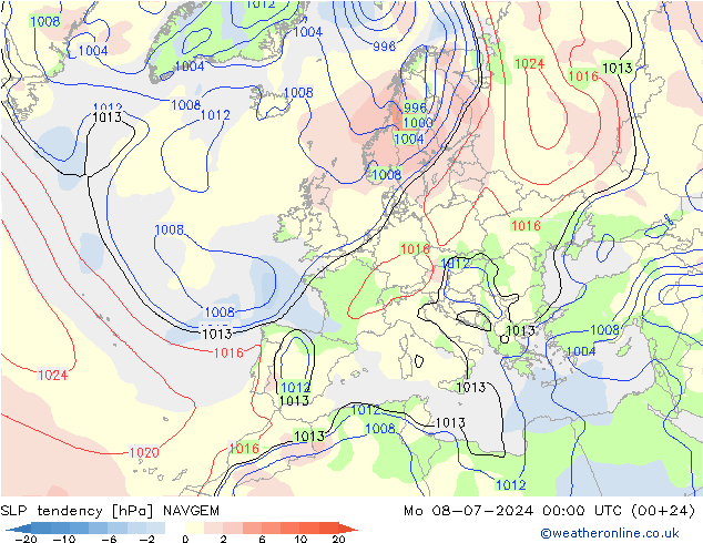 变压 NAVGEM 星期一 08.07.2024 00 UTC