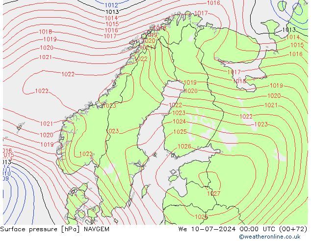 地面气压 NAVGEM 星期三 10.07.2024 00 UTC