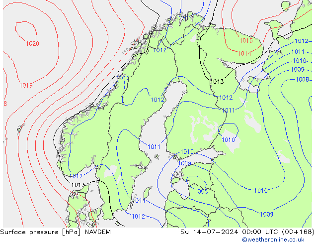 地面气压 NAVGEM 星期日 14.07.2024 00 UTC