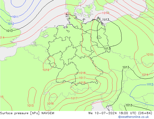 地面气压 NAVGEM 星期三 10.07.2024 18 UTC