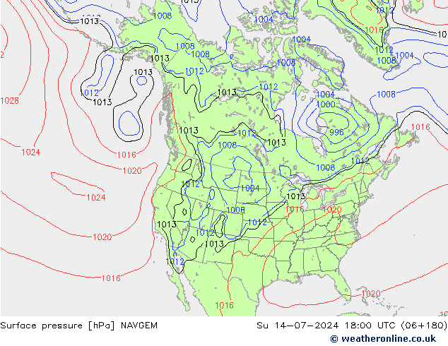 地面气压 NAVGEM 星期日 14.07.2024 18 UTC