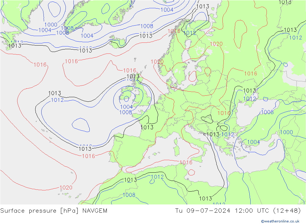 地面气压 NAVGEM 星期二 09.07.2024 12 UTC