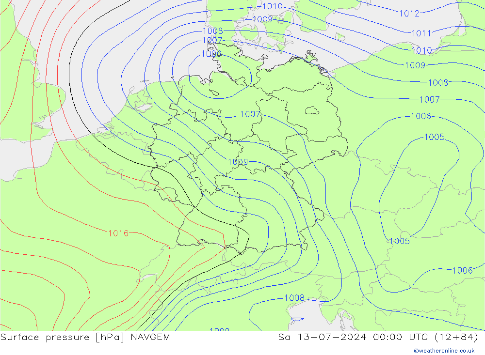Luchtdruk (Grond) NAVGEM za 13.07.2024 00 UTC