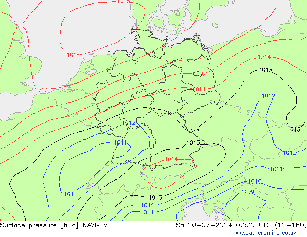 Luchtdruk (Grond) NAVGEM za 20.07.2024 00 UTC