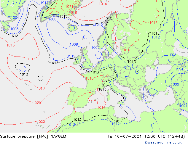 地面气压 NAVGEM 星期二 16.07.2024 12 UTC