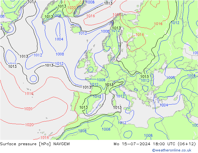 Luchtdruk (Grond) NAVGEM ma 15.07.2024 18 UTC