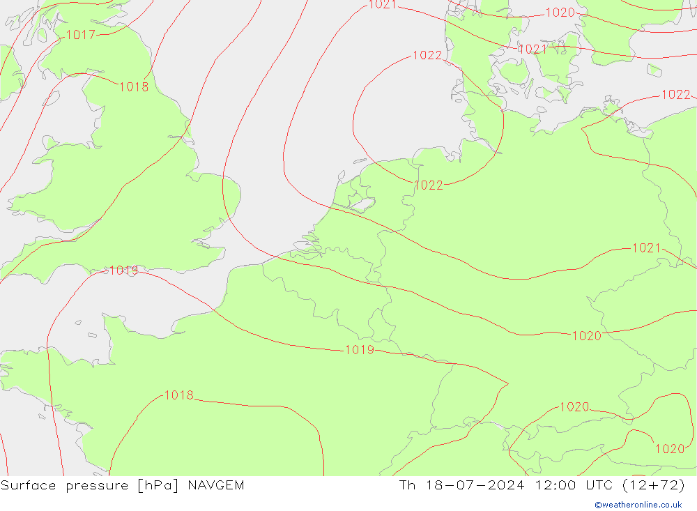 Luchtdruk (Grond) NAVGEM do 18.07.2024 12 UTC