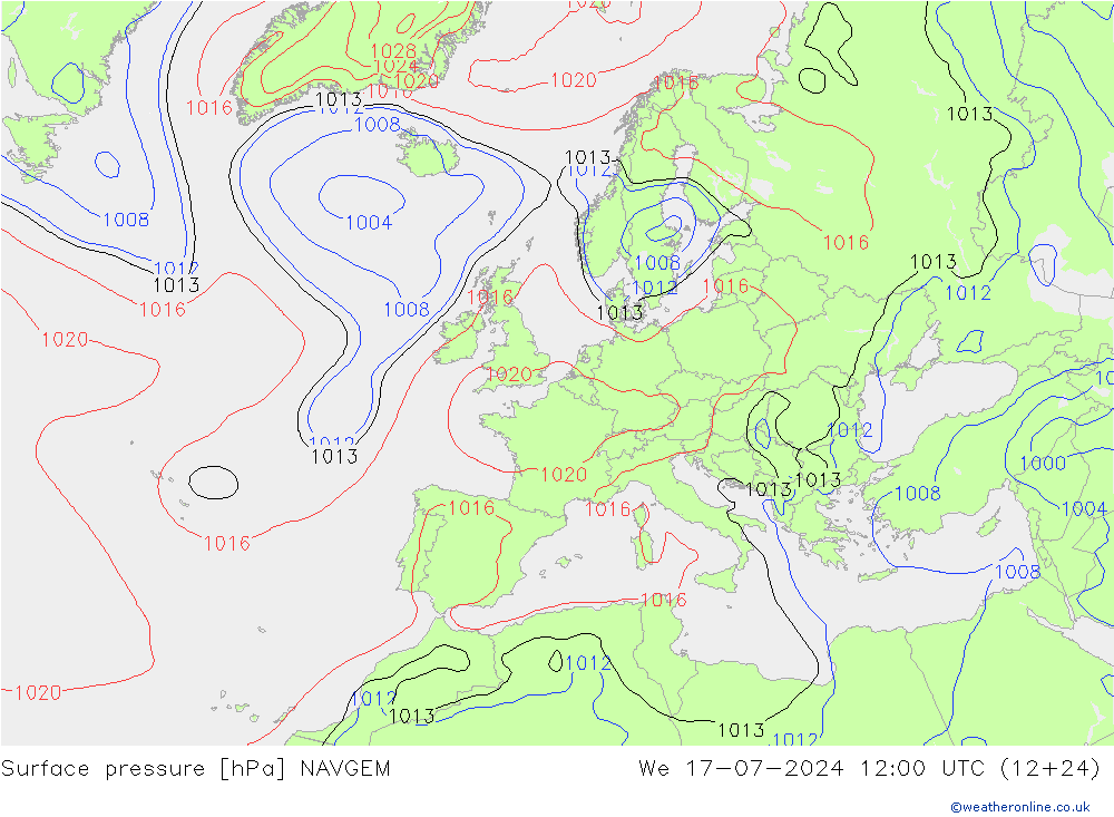地面气压 NAVGEM 星期三 17.07.2024 12 UTC