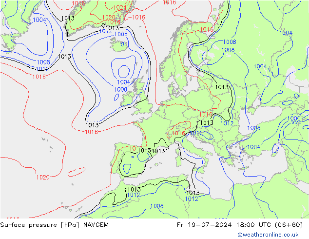 地面气压 NAVGEM 星期五 19.07.2024 18 UTC