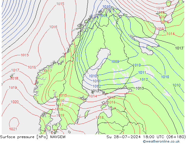 地面气压 NAVGEM 星期日 28.07.2024 18 UTC