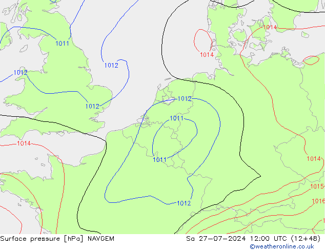 Luchtdruk (Grond) NAVGEM za 27.07.2024 12 UTC