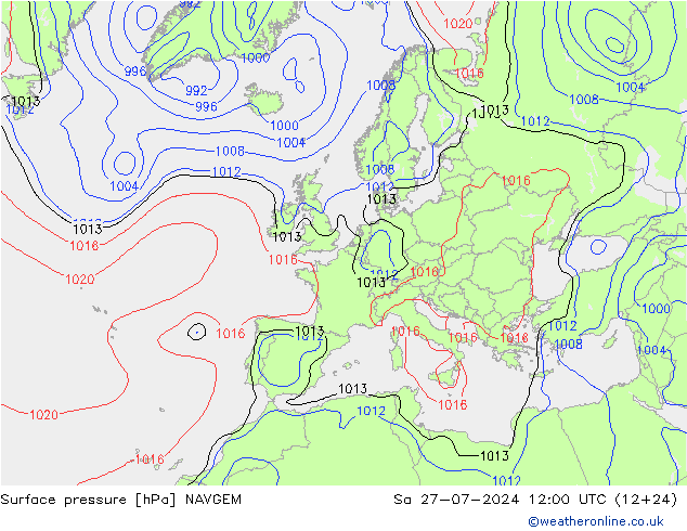 Surface pressure NAVGEM Sa 27.07.2024 12 UTC