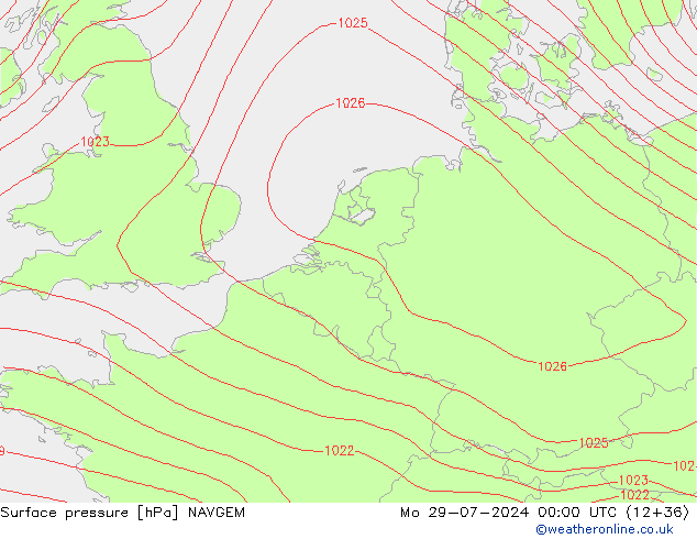 地面气压 NAVGEM 星期一 29.07.2024 00 UTC