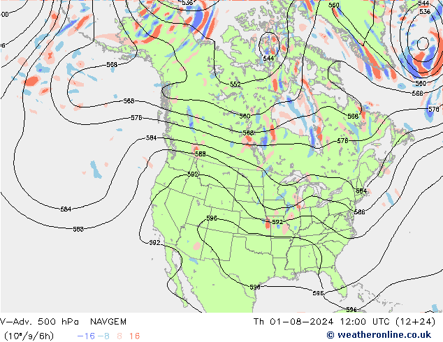 V-Adv. 500 hPa NAVGEM do 01.08.2024 12 UTC