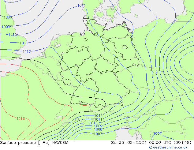 地面气压 NAVGEM 星期六 03.08.2024 00 UTC