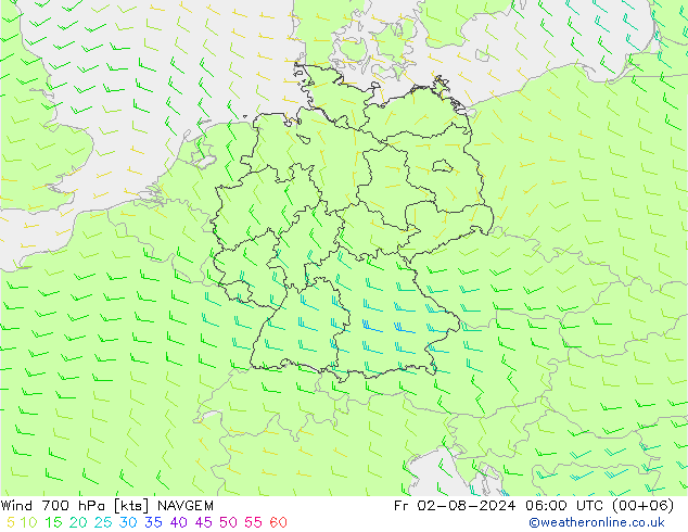 Wind 700 hPa NAVGEM vr 02.08.2024 06 UTC