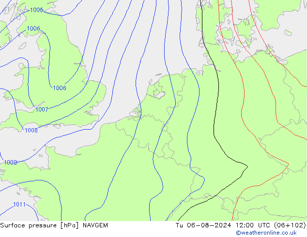 Luchtdruk (Grond) NAVGEM di 06.08.2024 12 UTC