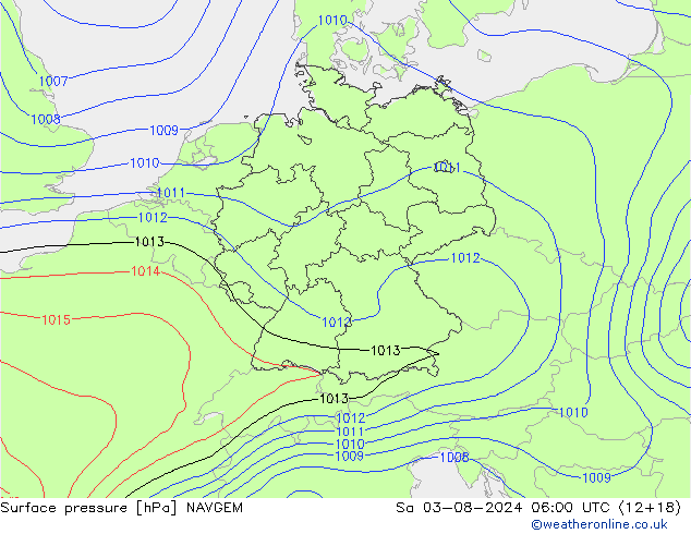 Luchtdruk (Grond) NAVGEM za 03.08.2024 06 UTC