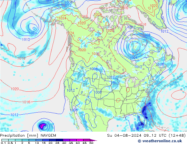 降水 NAVGEM 星期日 04.08.2024 12 UTC