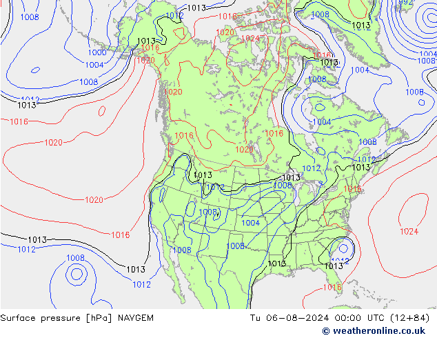 Luchtdruk (Grond) NAVGEM di 06.08.2024 00 UTC