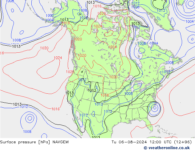 地面气压 NAVGEM 星期二 06.08.2024 12 UTC