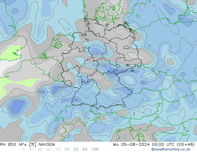 RV 850 hPa NAVGEM ma 05.08.2024 00 UTC